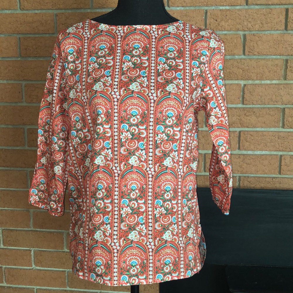 🧚‍♀️ANN MASHBURN🧚‍♀️HI/LO LIBERTY FLORAL BLOUSE